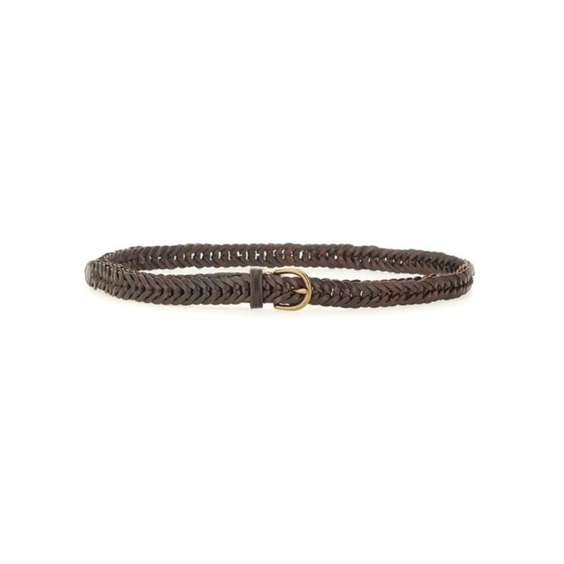DRAGON DIFFUSION [브랜드 공식] 드래곤 디퓨전 2CM 싱글 링크 브레이드 벨트 6002 DARK BROWN
