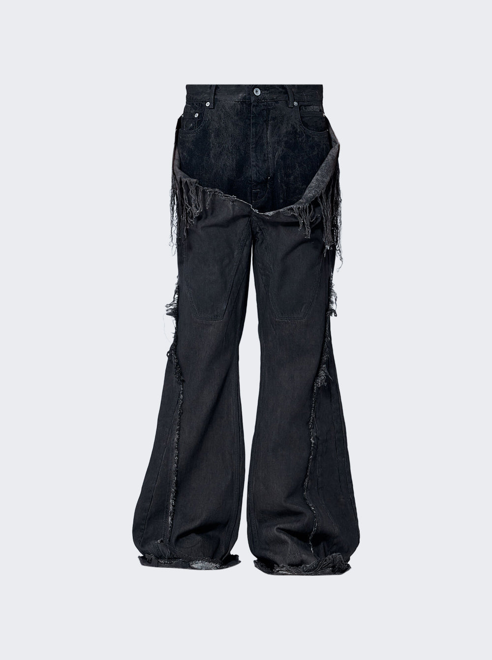 RICK OWENS DRKSHDW 셔레드 슬리버 부츠컷 진