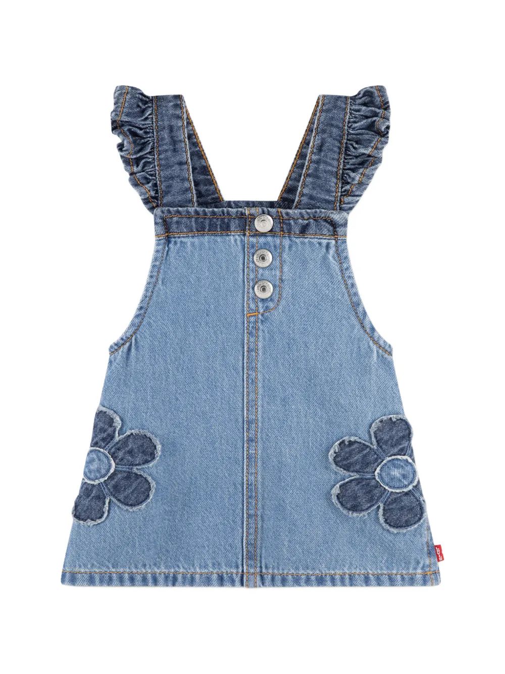 Levi's Kids 플라워 패치 멜빵 스커트