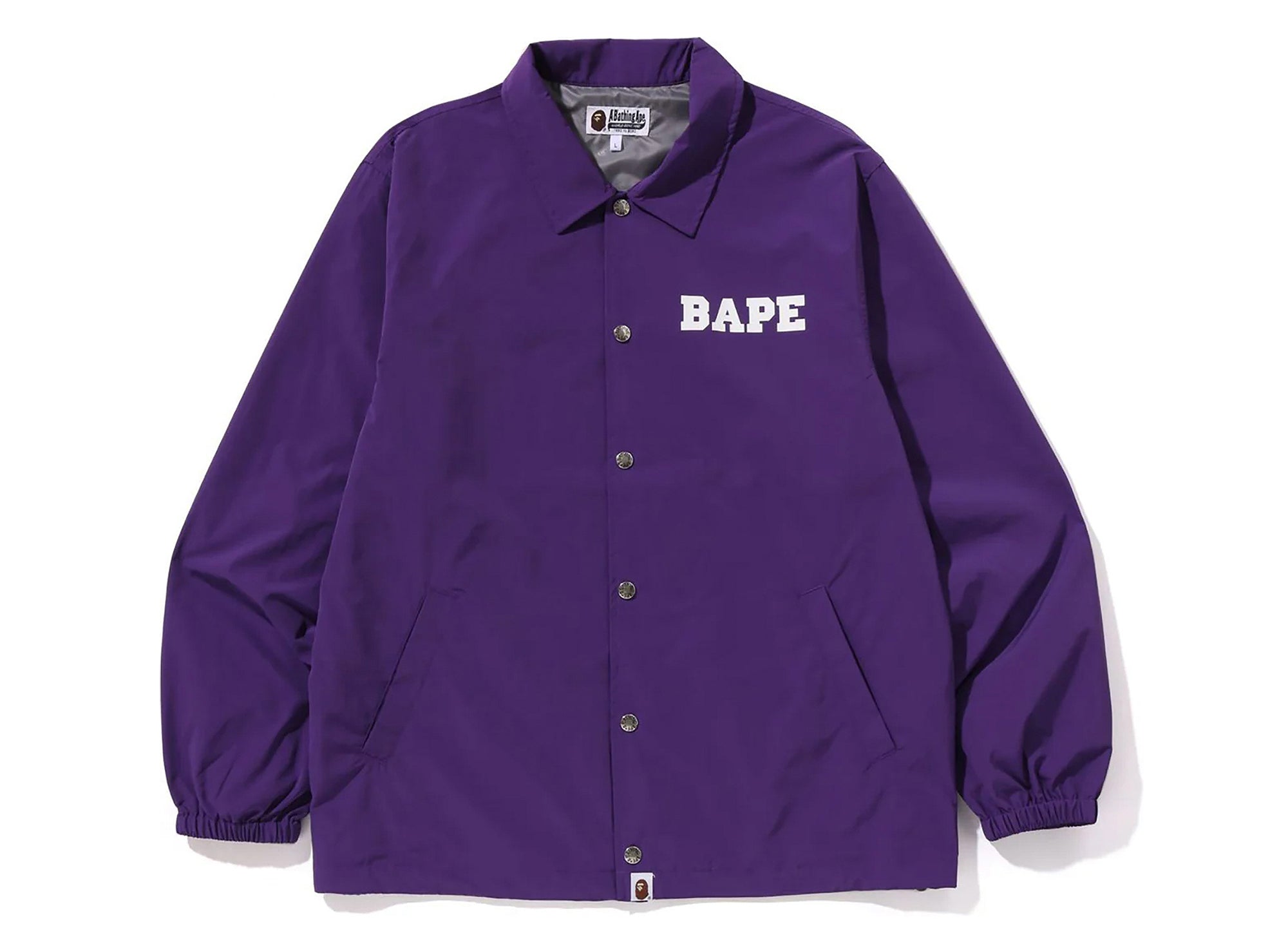 Bape 대학 코치 자켓 퍼플