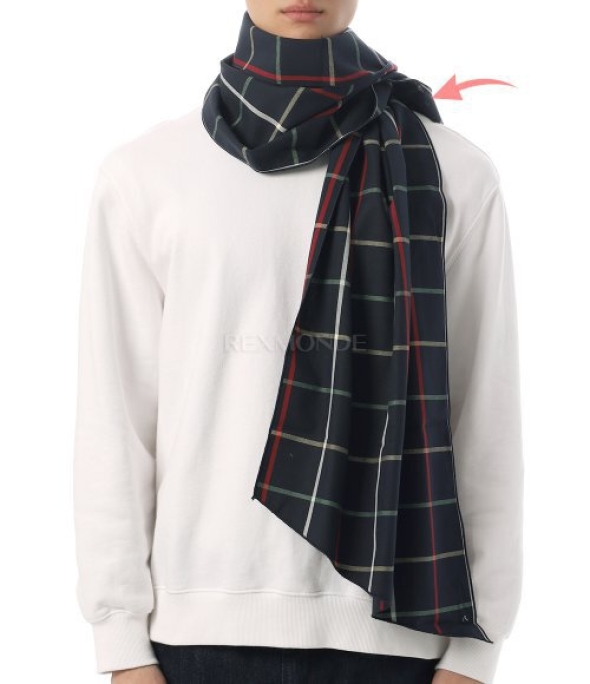 Engineered Garments 엔지니어드 가먼츠 롱 스카프 네이비 코튼 Windowpan 24S1H001 OR384 ES061