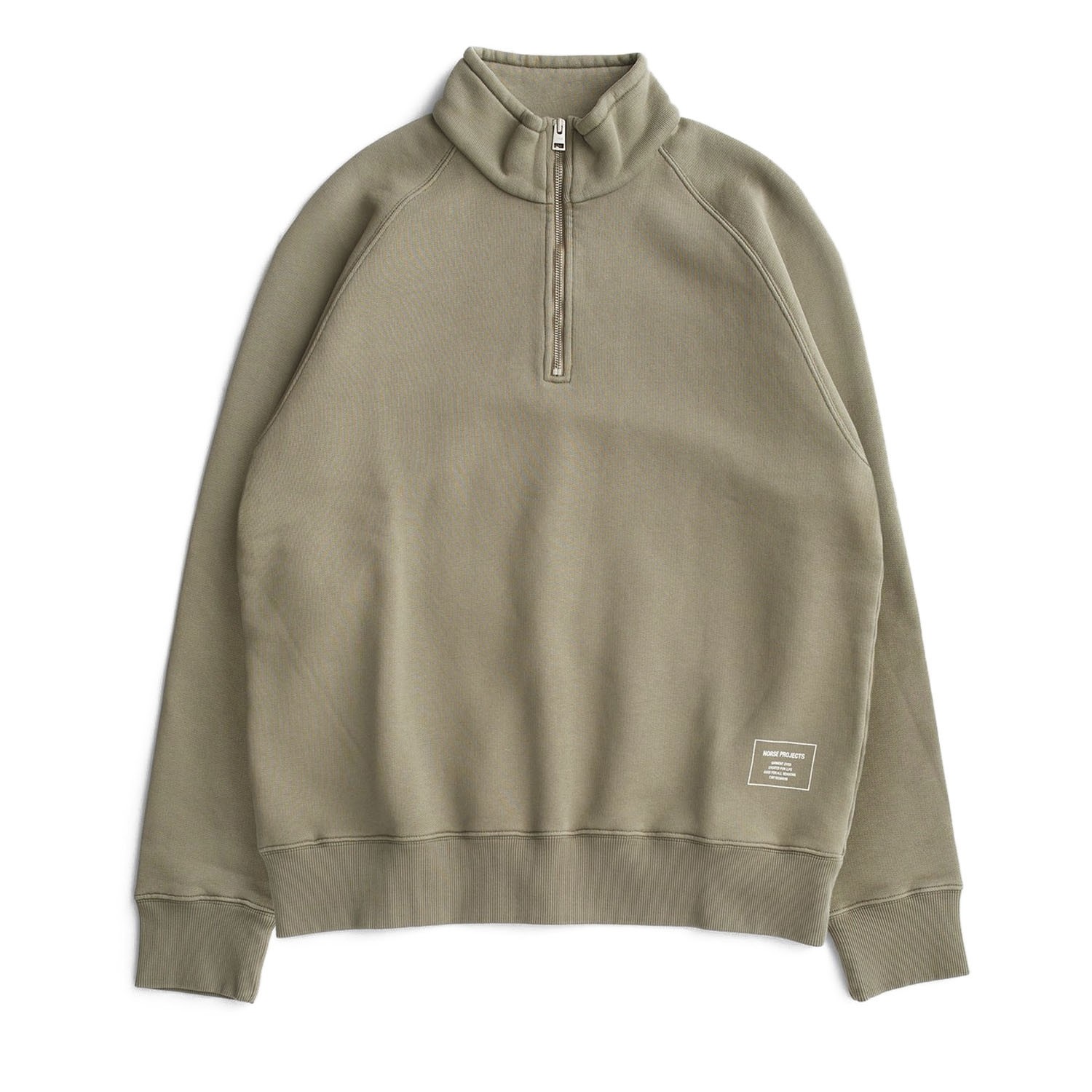 Norse Projects 마르텐 릴랙스드 오가닉 래글런 하프 집 스웨트셔츠