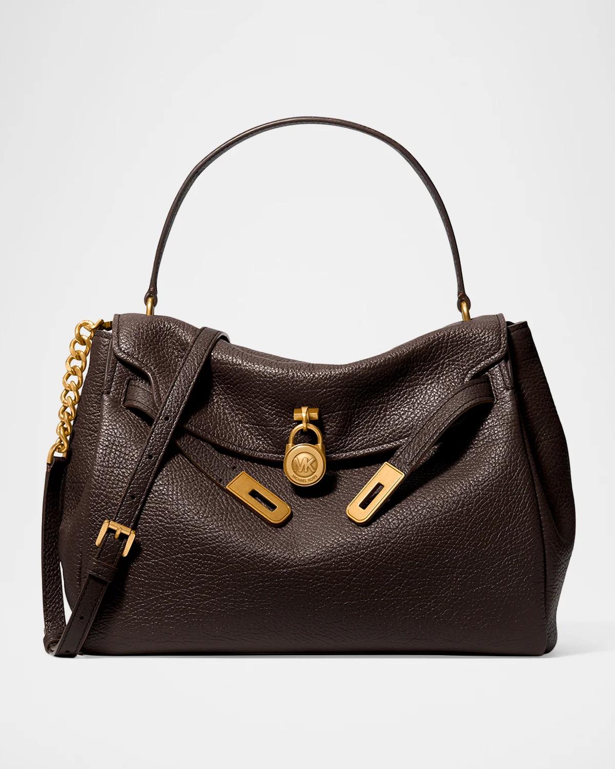 Michael Michael Kors 패드락 가죽 탑 핸들 백