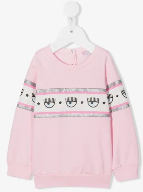 Chiara Ferragni Kids 로고 프린트 면 스웨트셔츠