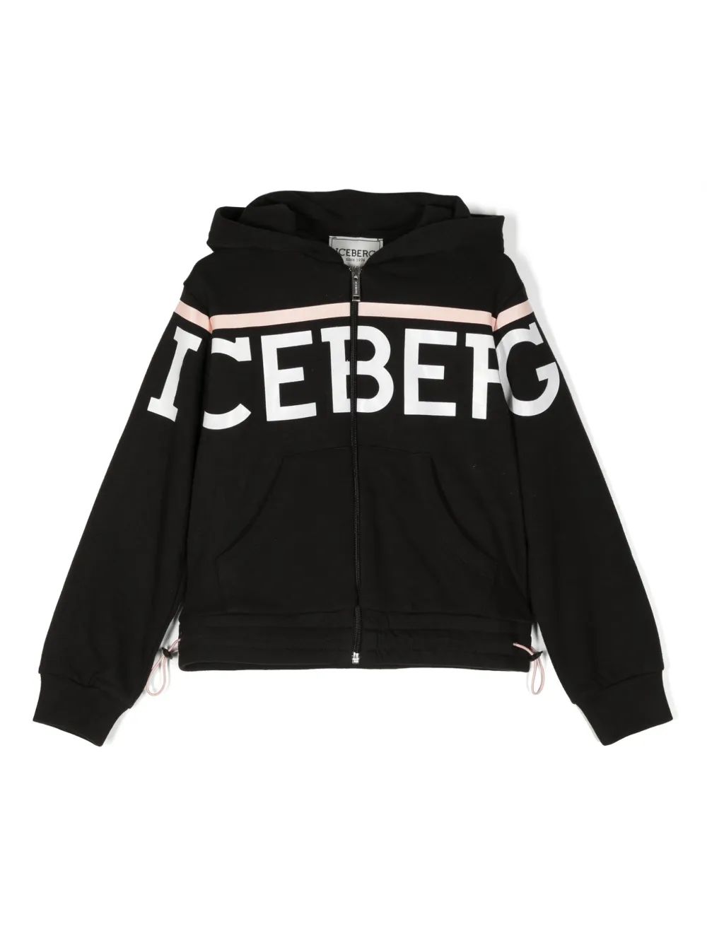 Iceberg Kids 로고 프린트 집업 후드티