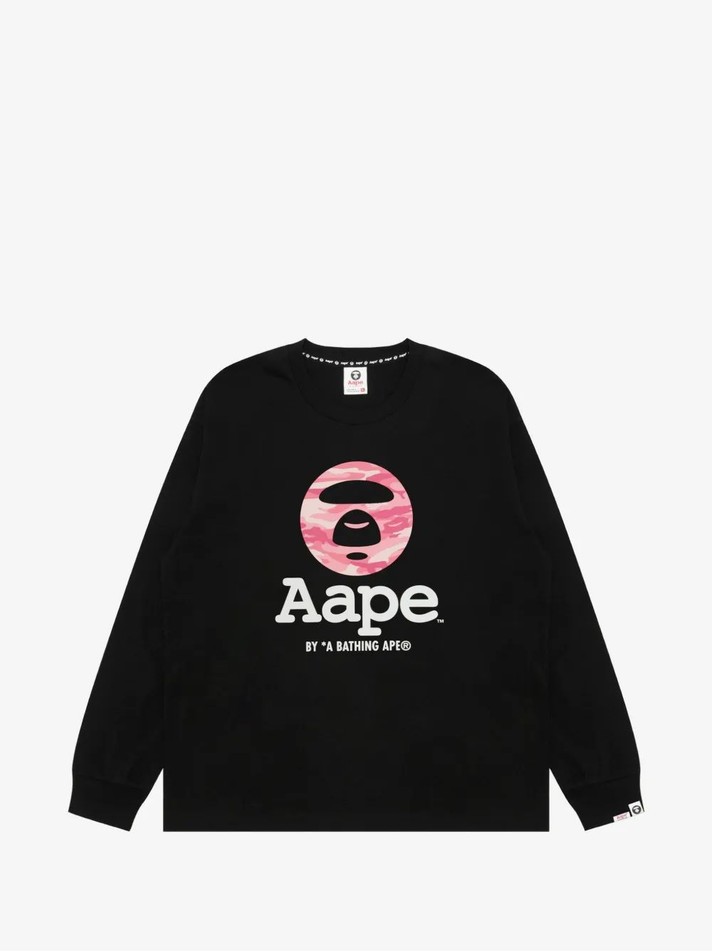 AAPE by A Bathing Ape AAPEUNVS 로고 프린트 긴팔 티셔츠