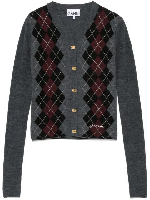 GANNI 아가일 니트 가디건