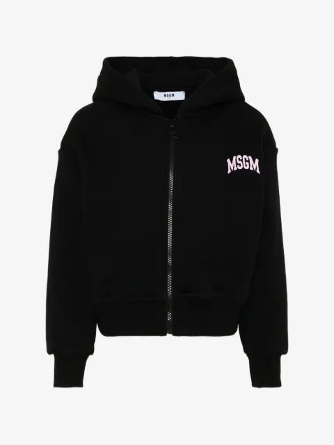 MSGM Kids 로고 프린트 집업 후드