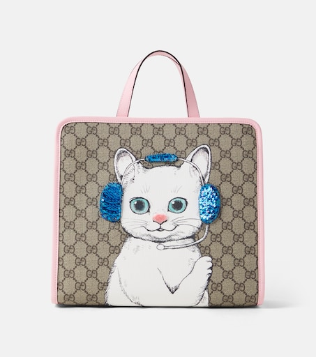 Gucci Kids GG 캔버스 시퀸 토트백