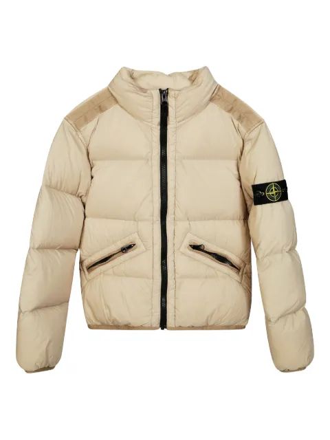 Stone Island Junior 컴파스 배지 패딩 코트