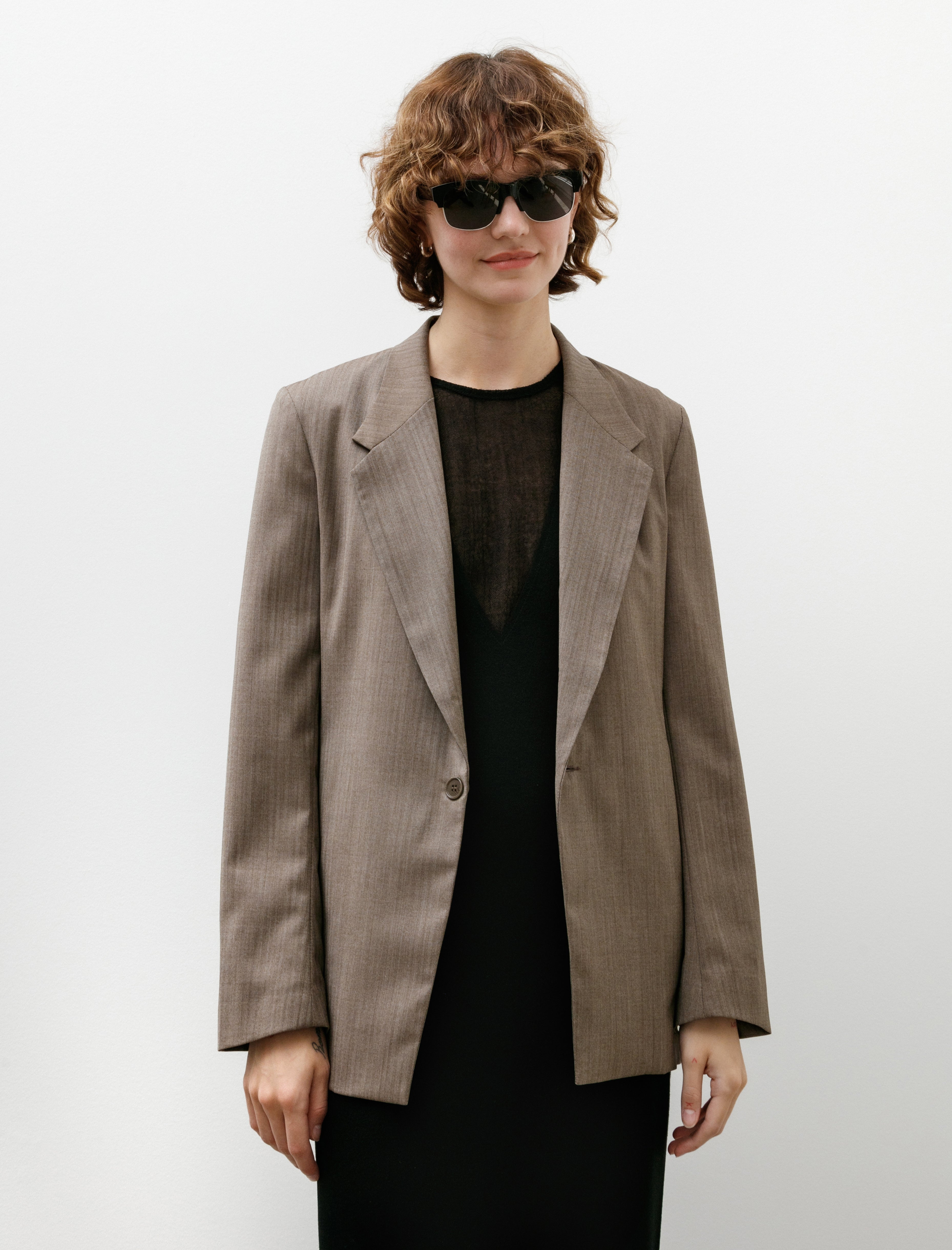 Gabriela Coll Garments 206 파인 울 자켓 브라운 헤링본