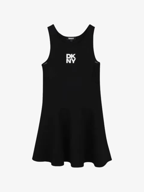 Dkny Kids 로고 프린트 플레어 드레스