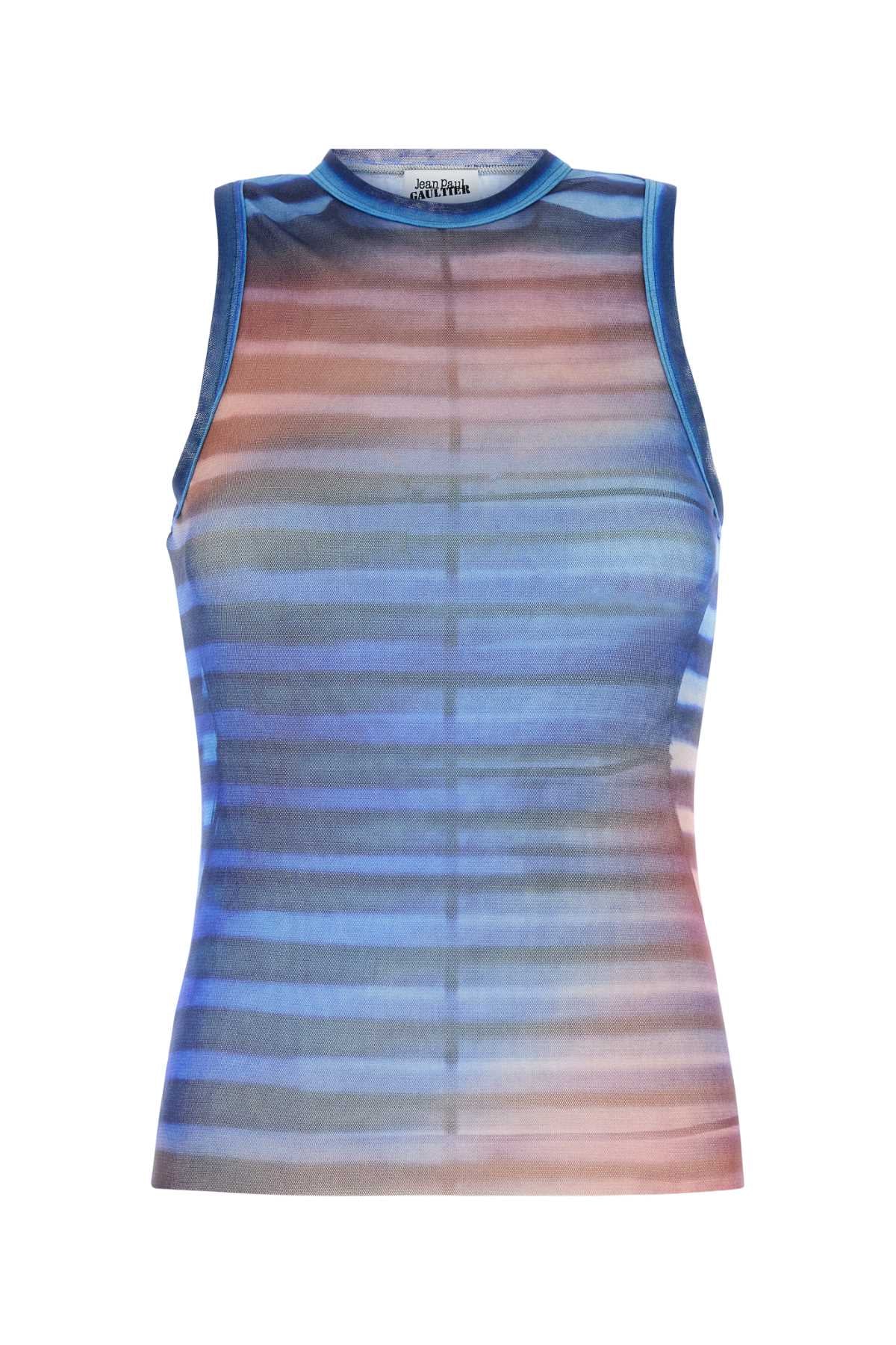 JEAN PAUL GAULTIER 프린트 튤 더 에어 탱크탑