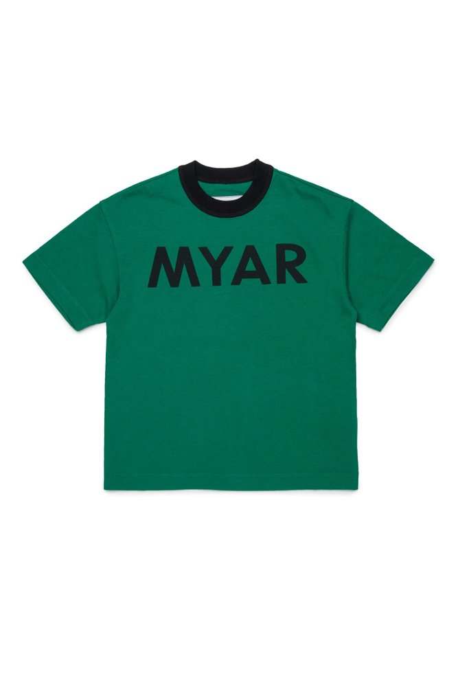 MYAR KIDS  로고 프린트 크루넥 티셔츠