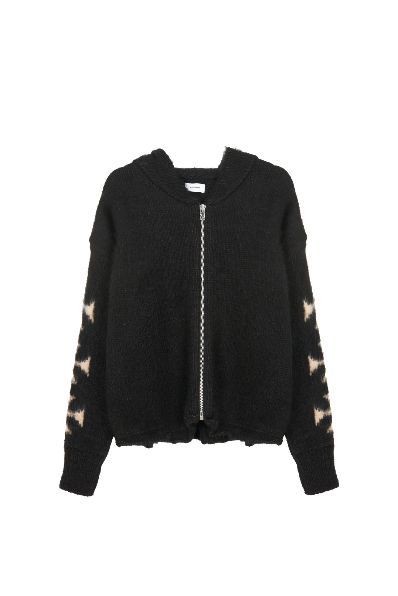 ASKYURSELF Brushed Cross Zip Knit Hoodie