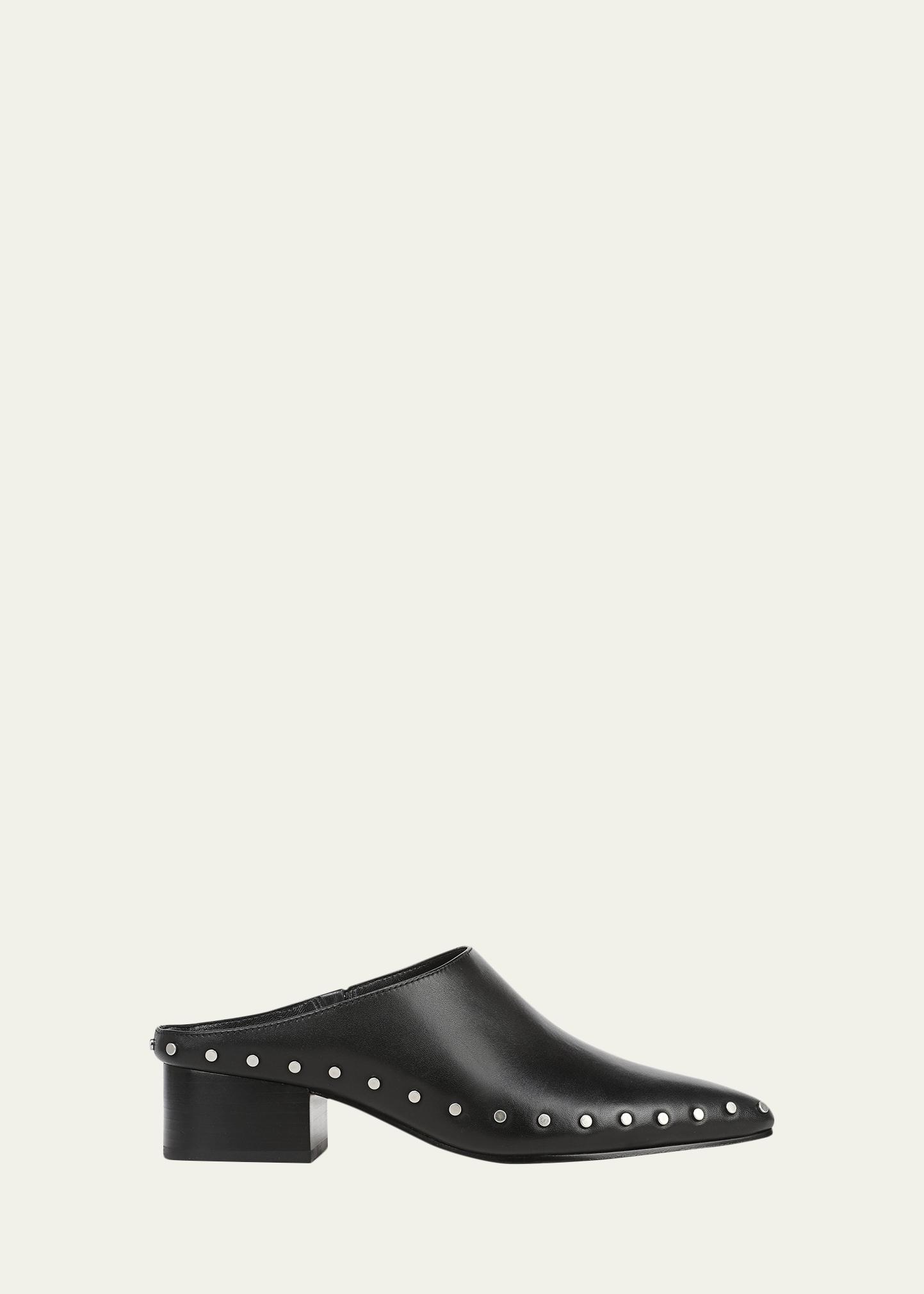 VINCE 아우구스트 40MM 가죽 클로그 뮬