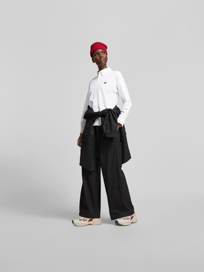 KENZO 레귤러 핏 헴드블라우스 면 화이트
