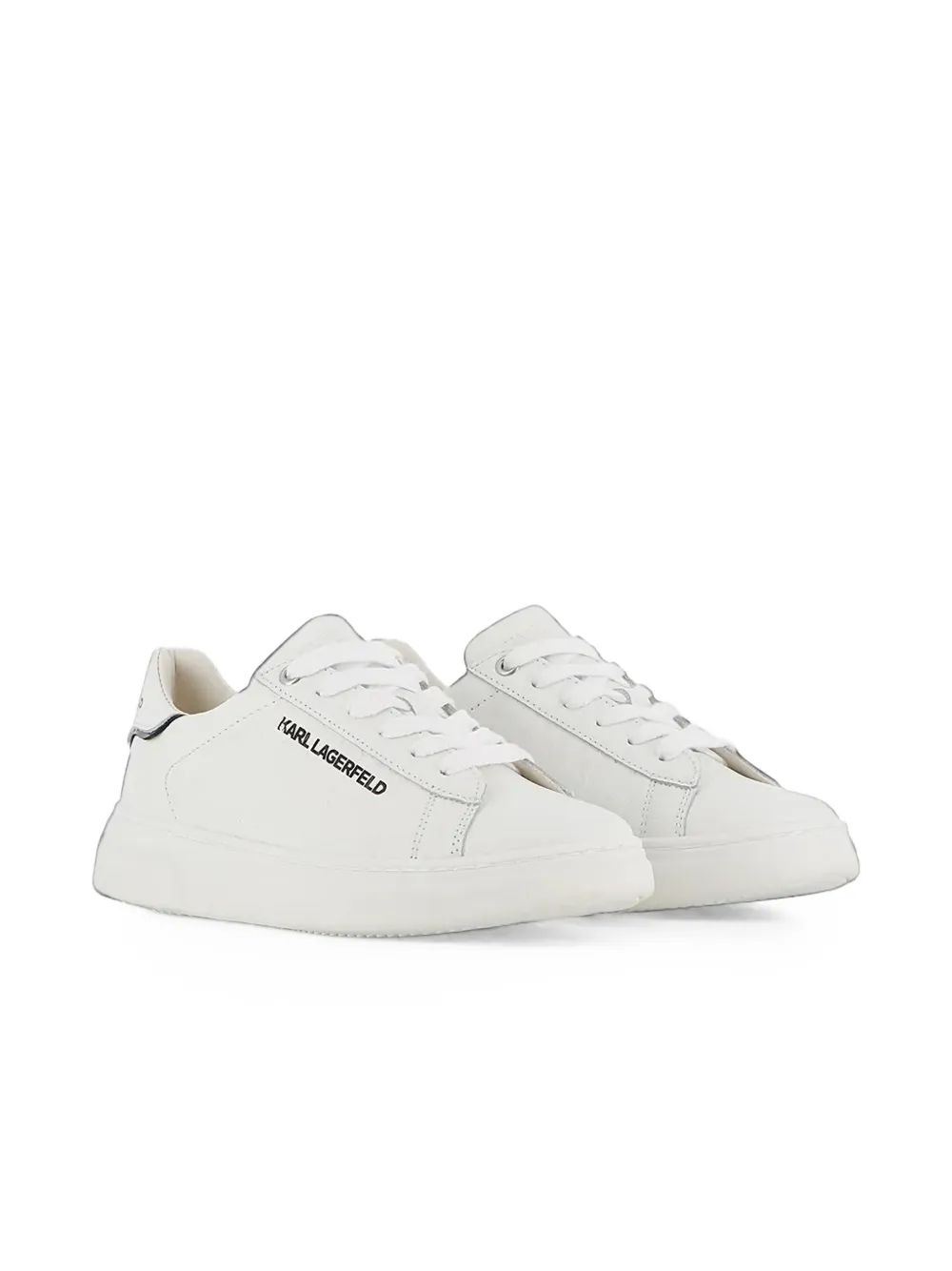 Karl Lagerfeld Kids 로고 프린트 가죽 스니커즈