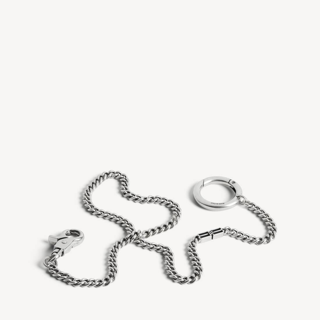 BALENCIAGA 남성 Bb 아이콘 바지 체인 앤틱 실버