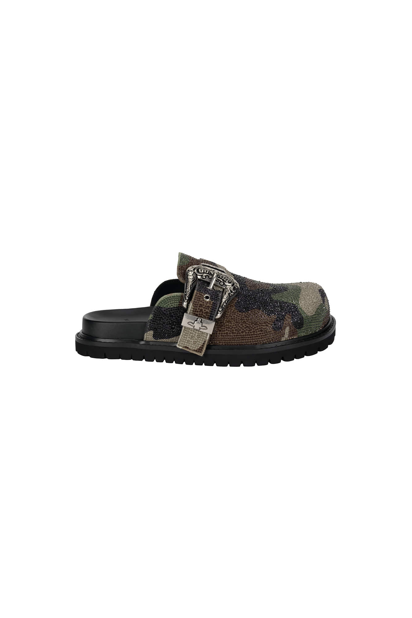 DONCARE Rhinestone Leather Mules