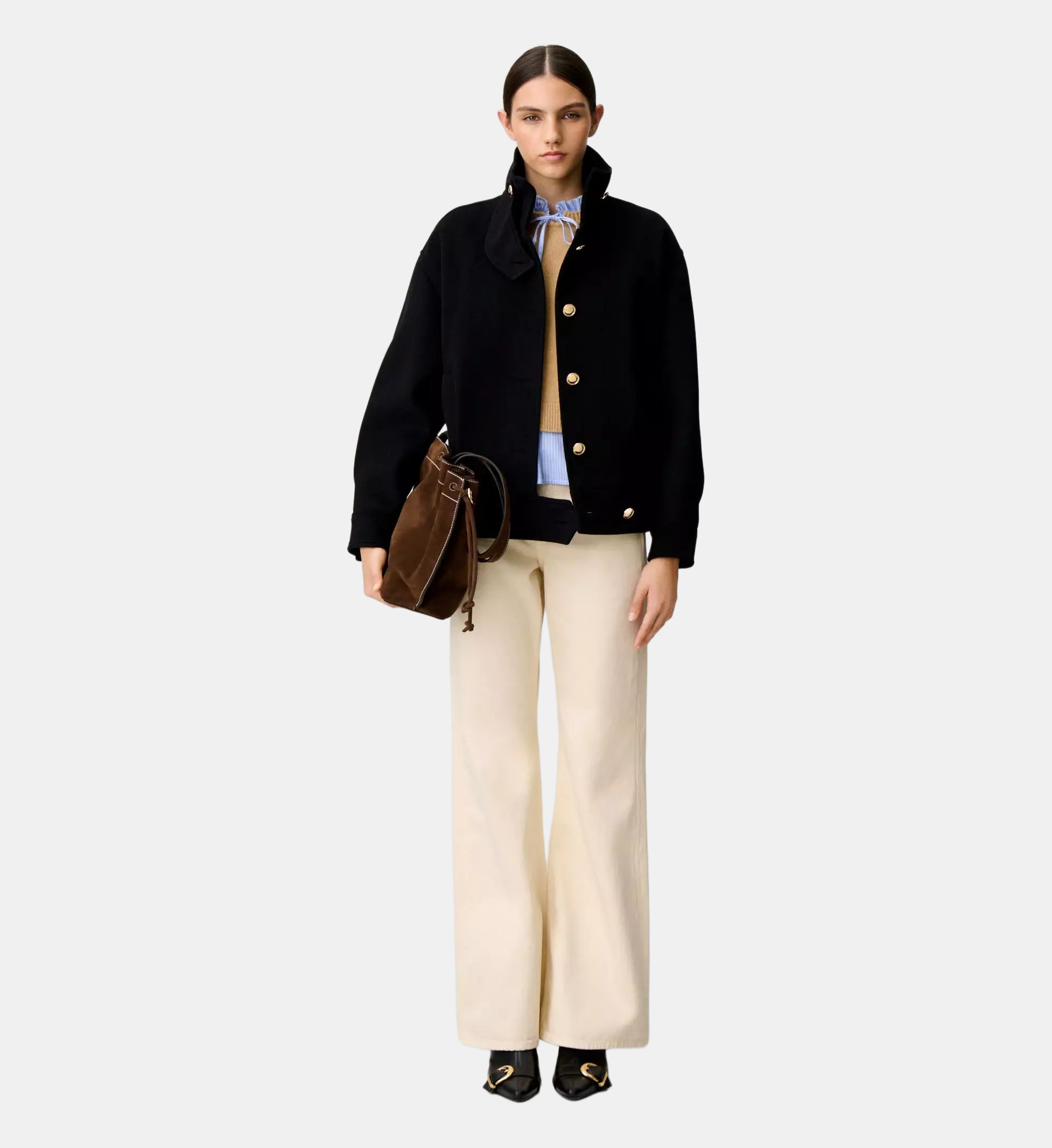 Claudie Pierlot  하이넥 블랙 자켓