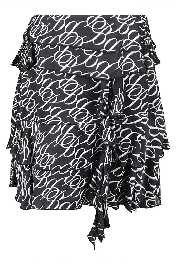 Miss Blumarine kids 로고 러플 스커트