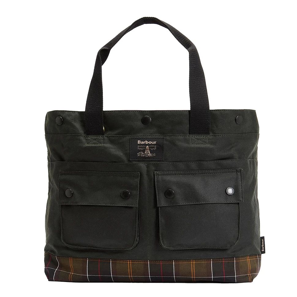 BARBOUR 필드 왁스 토트 백