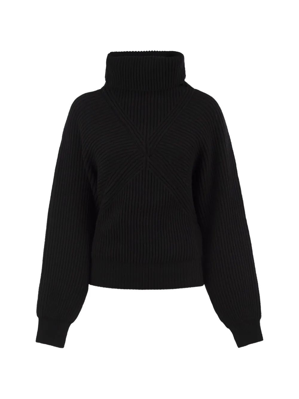 SPORTMAX 리브드 니트 하이넥 스웨터