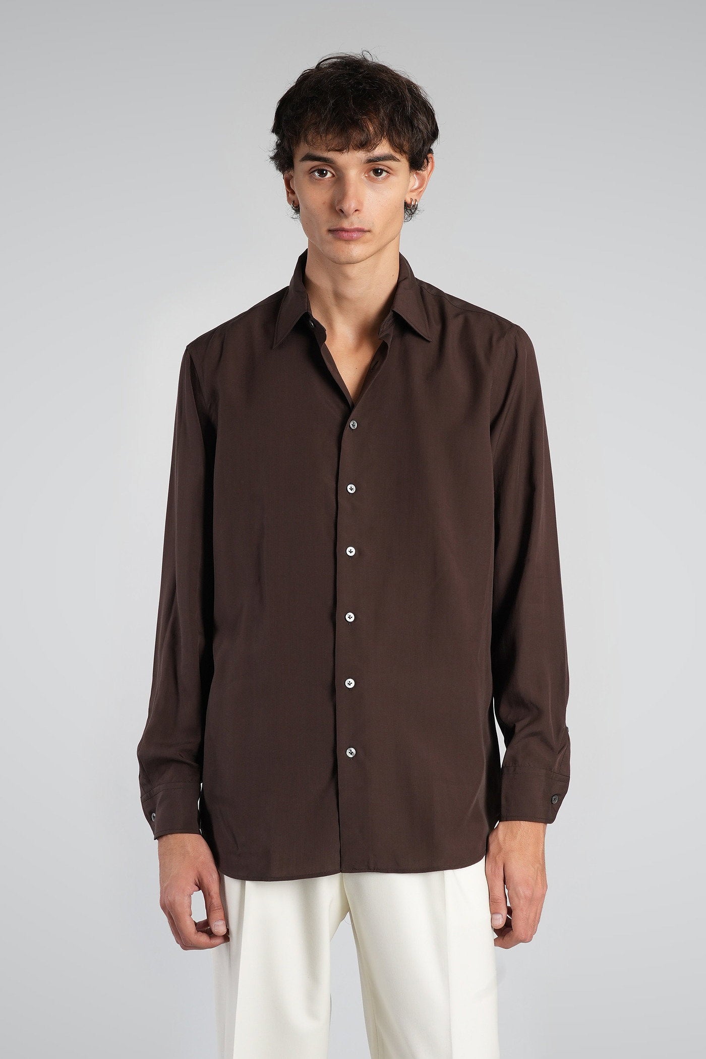Lardini 브라운 셔츠