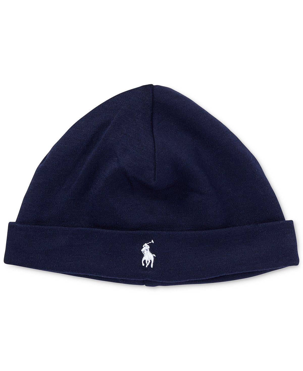 POLO RALPH LAUREN 아기 남아 면 저지 접이식 비니
