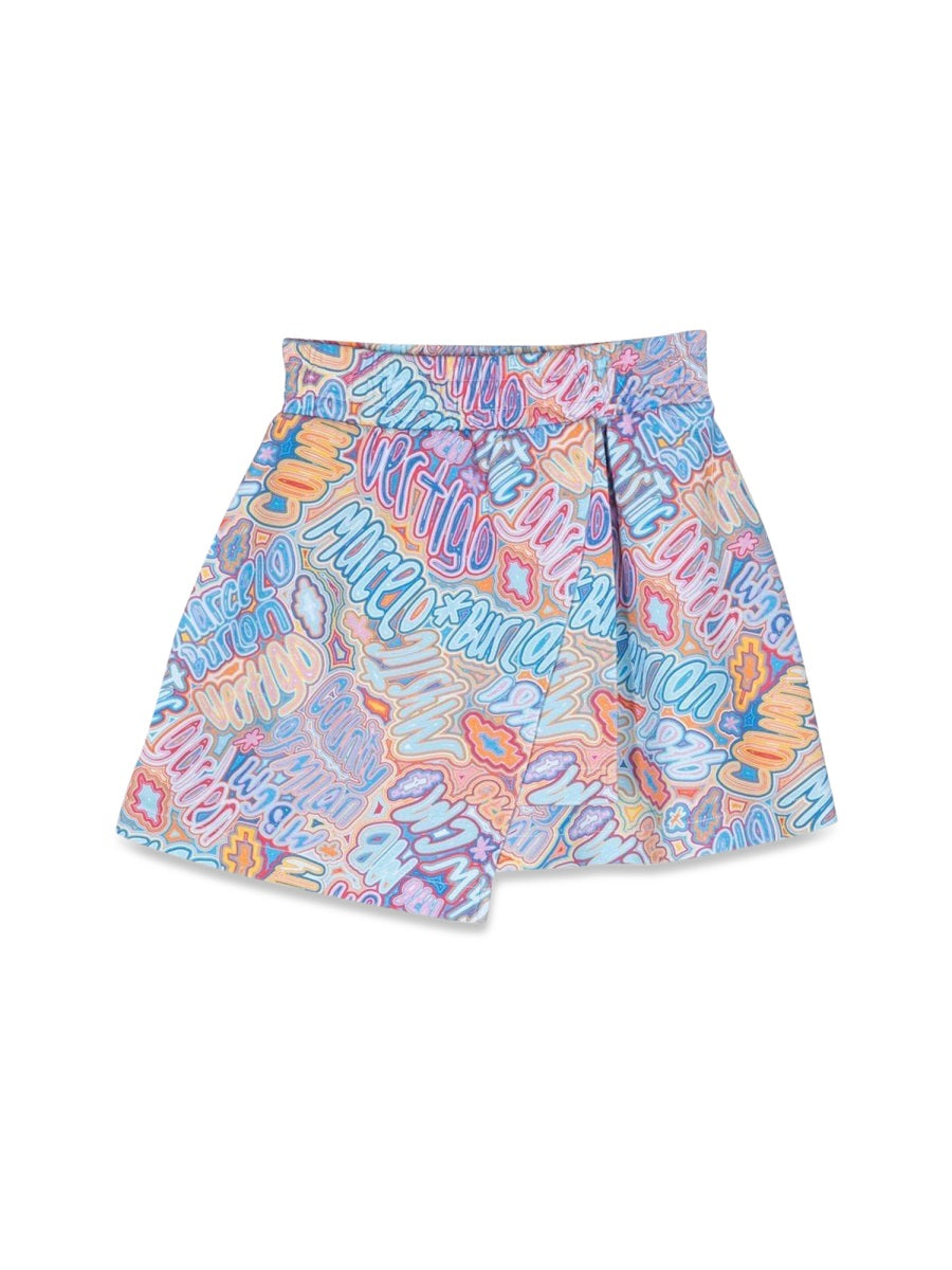 Marcelo Burlon Kids 마르셀로 불론 카운티 오브 밀란 패널 스웻스커트 미니 스타일