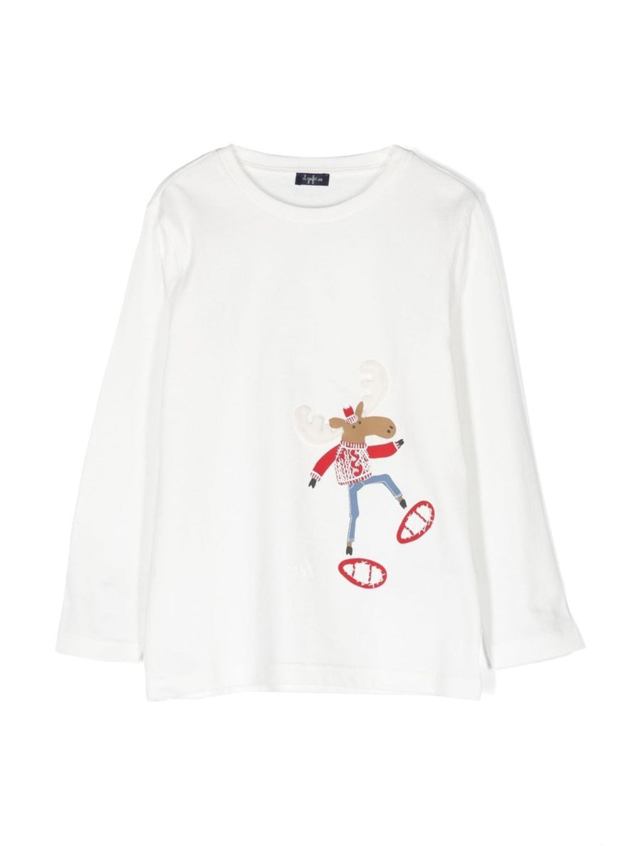 IL GUFO KIDS 일 구포 미니 루돌프 그래픽 티셔츠