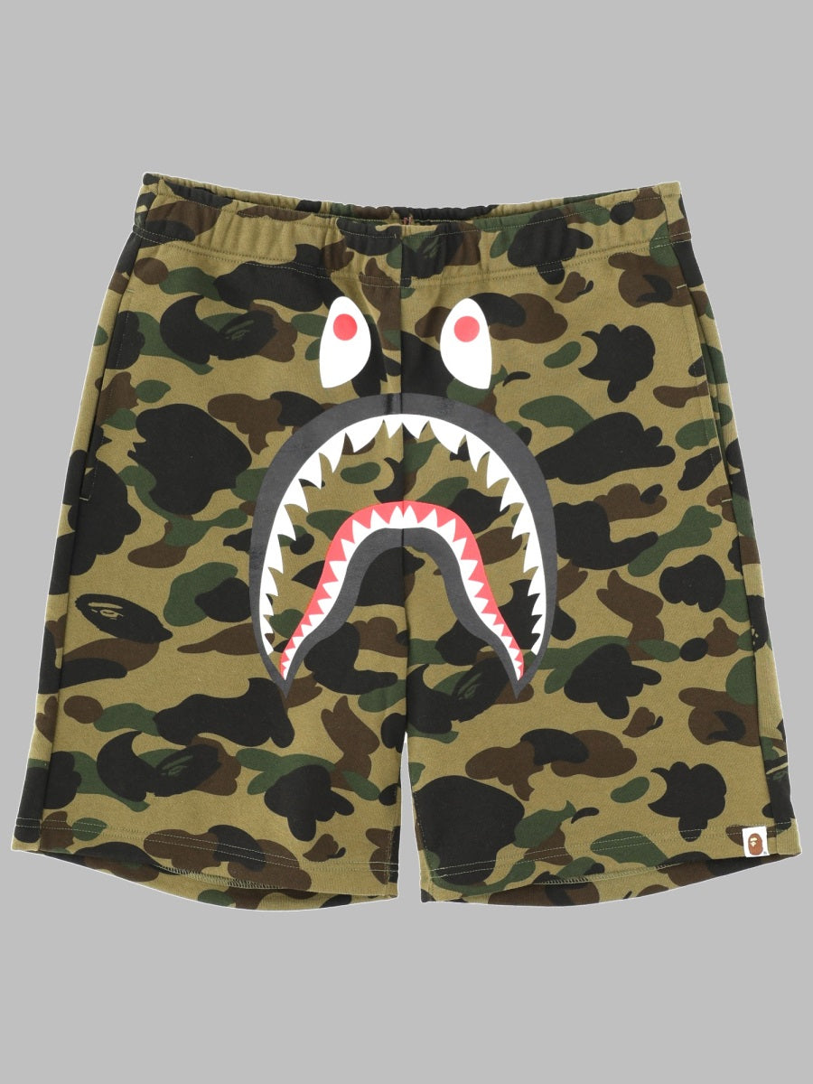 Bape A 베이씽 에이프 샤크 그래픽 코튼 반바지