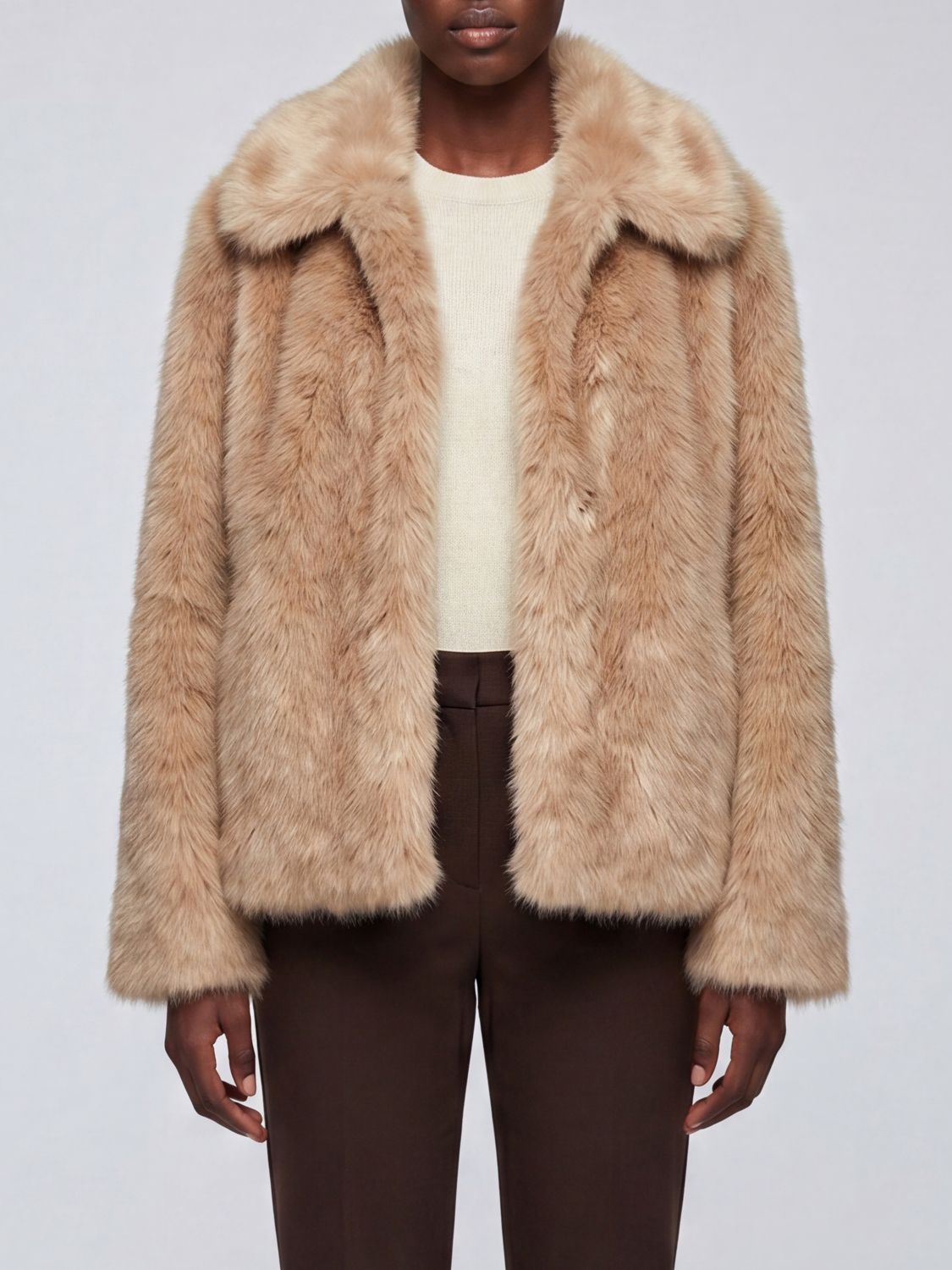 S Max Mara 알체 페이크 퍼 코트