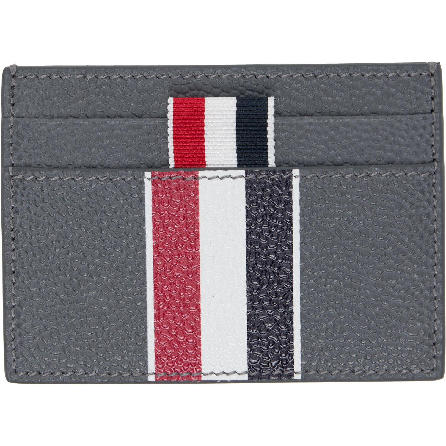 THOM BROWNE 그레이 RWB 스트라이프 더블 사이드 카드 홀더