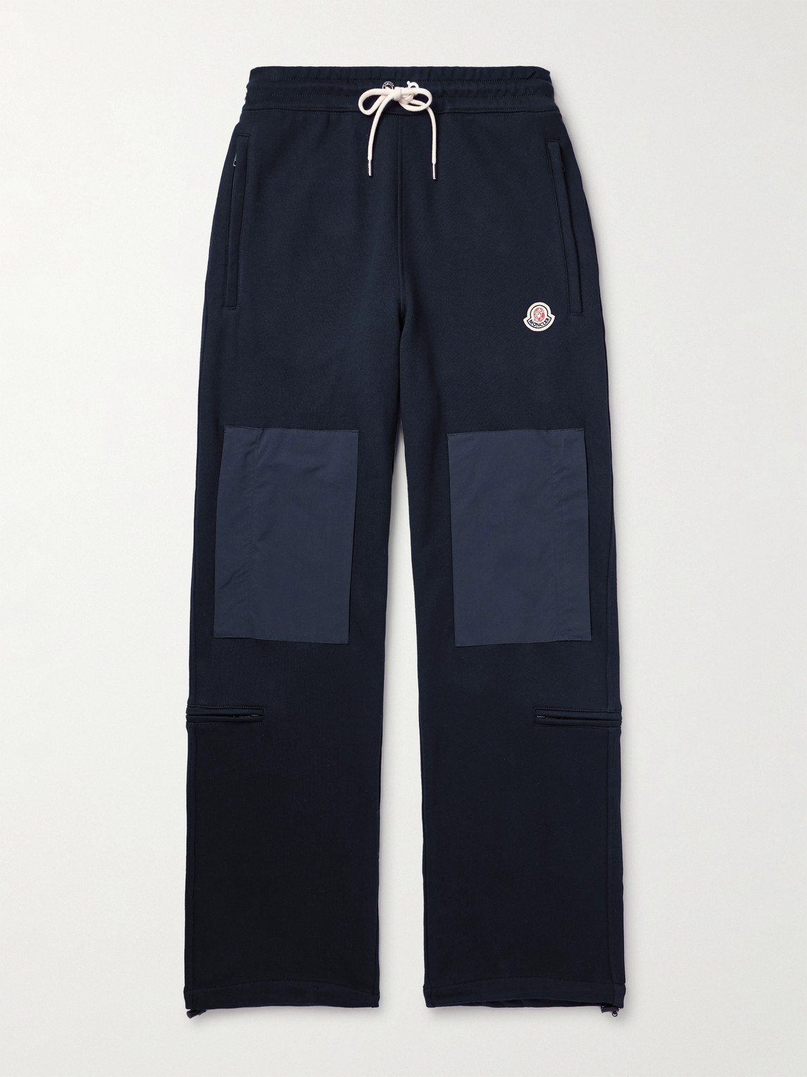 MONCLER GENIUS + 빌리어네어 보이즈 클럽 스트레이트 레그 셸 트리밍 코튼 저지 스웻팬츠