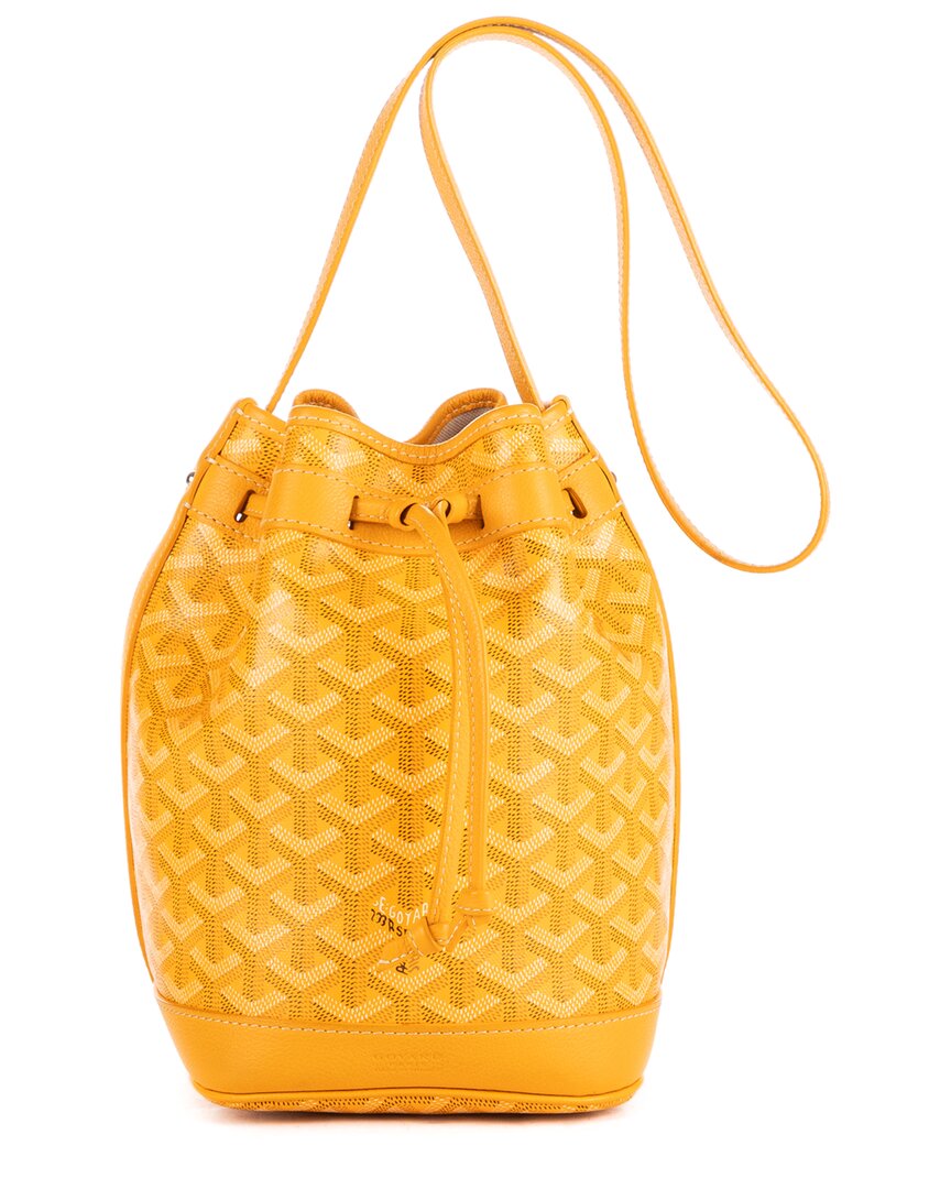 GOYARD 옐로우 이네 코팅 캔버스 프티 플롯 버킷 백