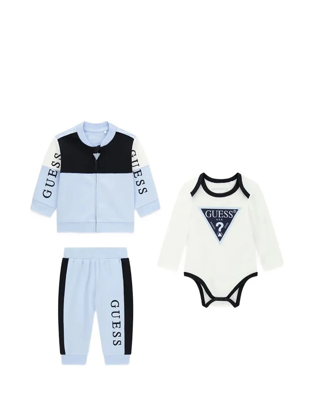 guess kids 로고 프린트 패널 트랙수트 세트