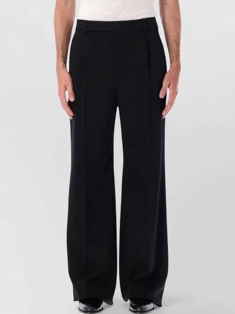 SAINT LAURENT 벨트 루프 테일러드 와이드 레그 팬츠