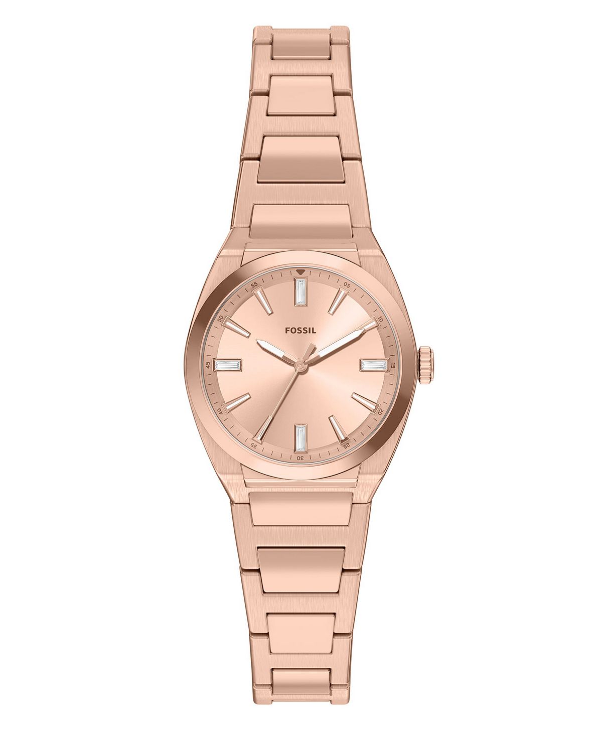 FOSSIL 여성 에버렛 3핸드 로즈골드 스테인리스 스틸 시계 27mm