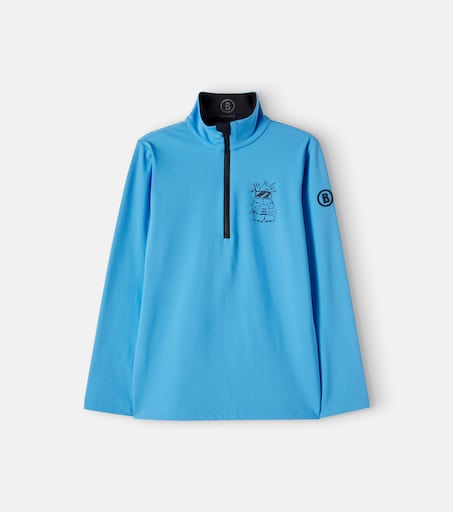 Bogner Kids 프린트 하프 집업 스키 탑