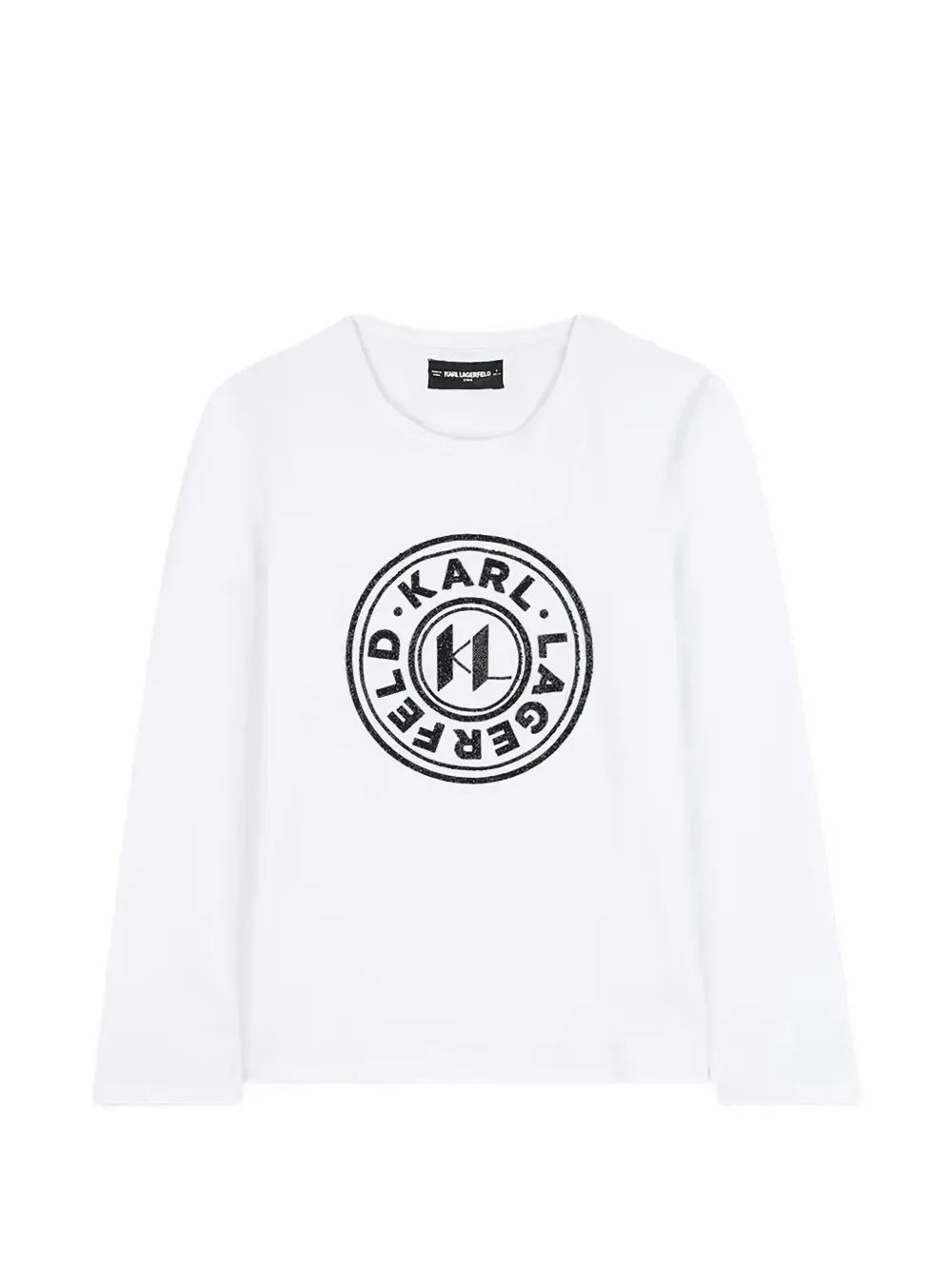 Karl Lagerfeld Kids 로고 프린트 긴팔 티셔츠