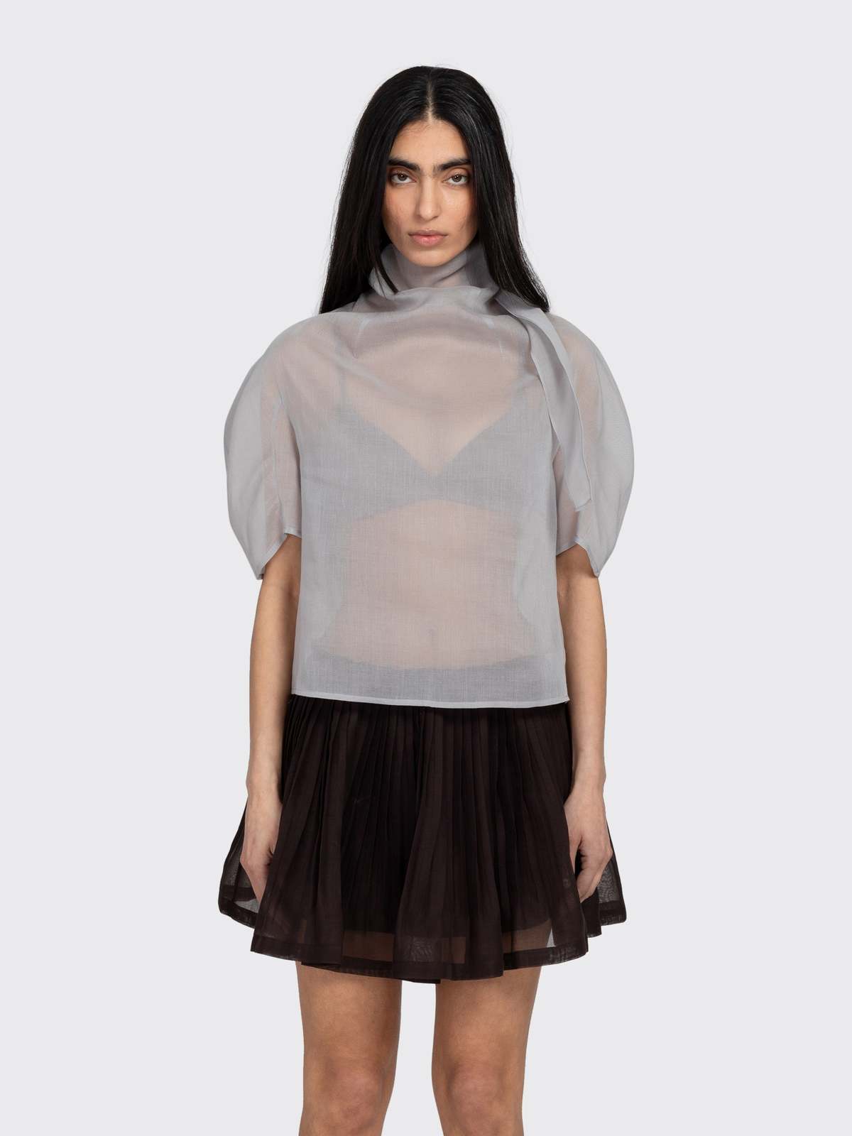 Knotted Collar Top | 아모멘토 | FETCHING