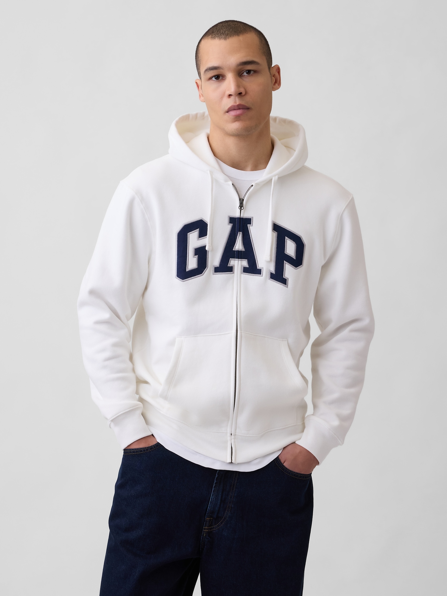 GAP 어른 빈티지 소프트 아치 로고 집 후드티