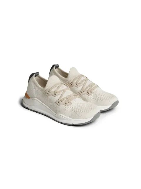 Brunello Cucinelli Kids 니트 스트레치 코튼 스니커즈