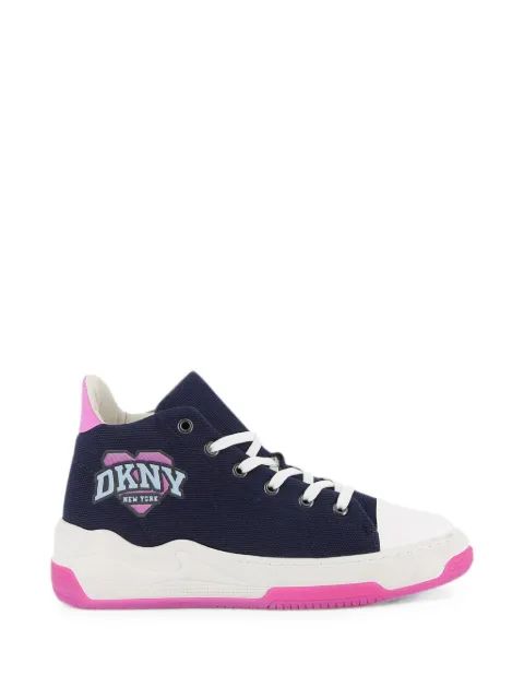 Dkny Kids 로고 패치 하이탑 스니커즈