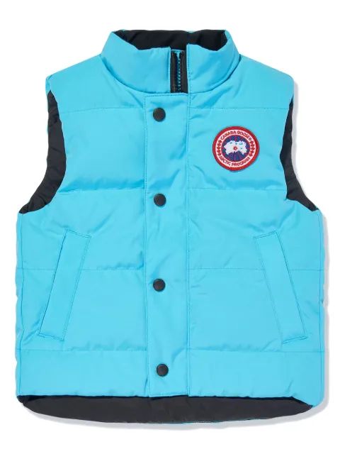 Canada Goose Kids 바니어 로고 패치 패딩 조끼