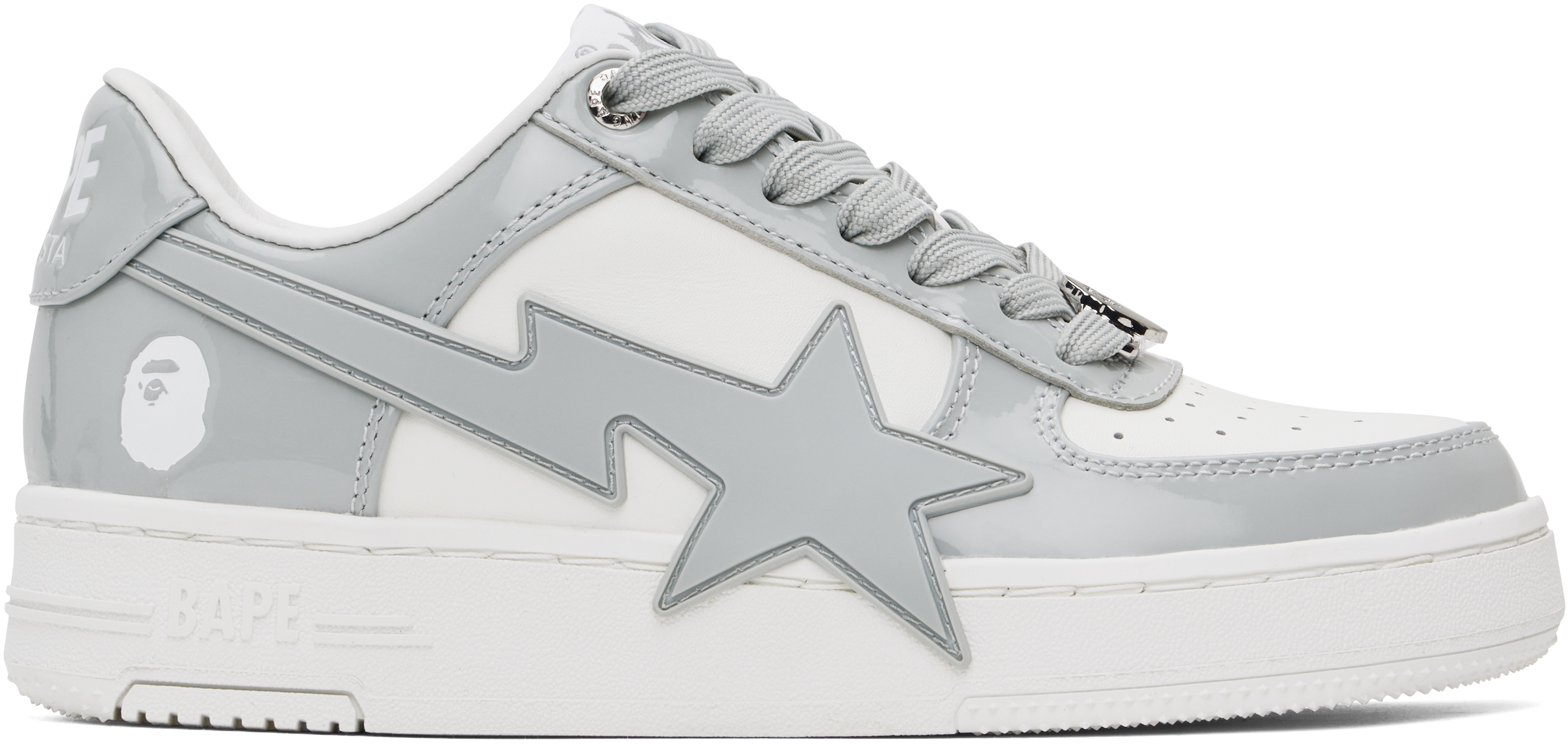 White Gray Spot STA OS Sneaker | Bape | FETCHING