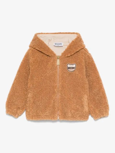 Moschino Kids 퍼 가죽 자켓