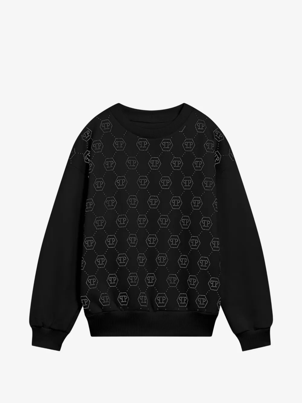 Philipp Plein Kids 라인스톤 장식 로고 프린트 맨투맨